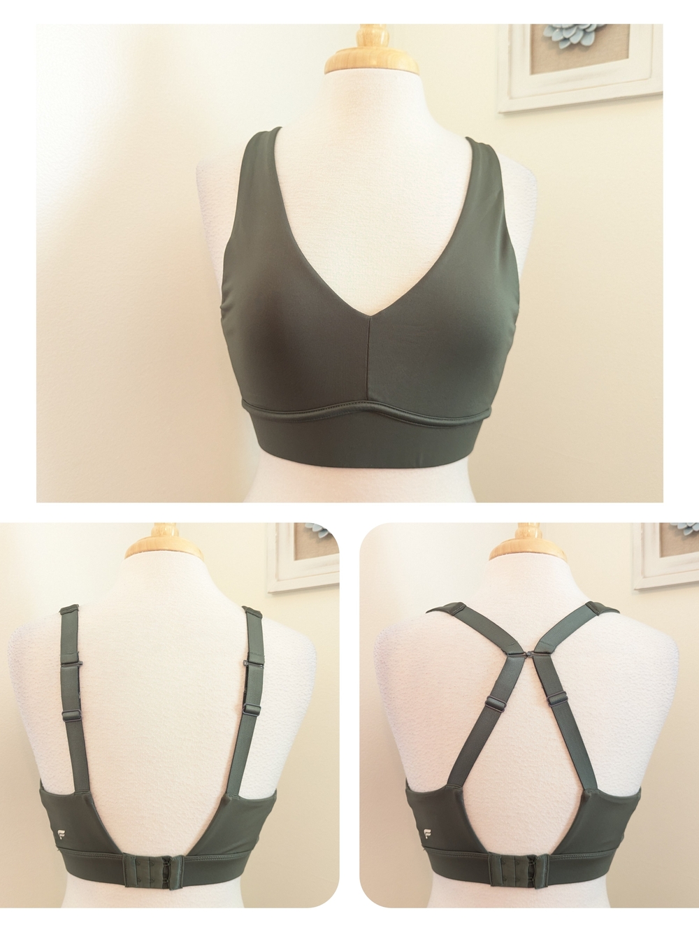 Fabletics All Day Every Day Adjustable Convertible Sports Bra Safari Green M - Picture 2 of 12